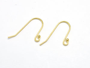 10pcs 24K Gold Vermeil Ear wire, Earring Hook, Fishhook, 925 Sterling Silver Earring Hook, 18x10mm-BeadBasic