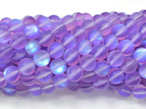 Matte Mystic Aura Quartz-Purple, 8mm (8.5mm) Round-BeadBasic