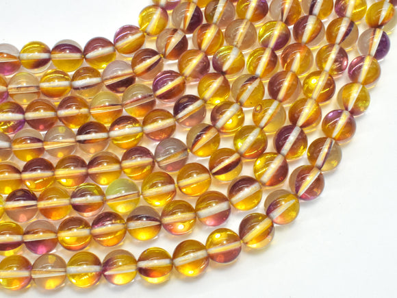 Mystic Aura Quartz-Yellow, Purple, 8mm, Round-BeadBasic