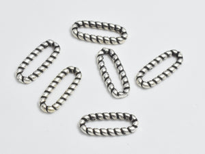 10pcs 925 Sterling Silver Link Connector - Antique Silver, Oval Link, 10x4.4mm-BeadBasic