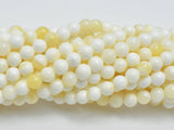 Mother of Pearl Beads, MOP, Creamy White, 6mm Round-BeadBasic