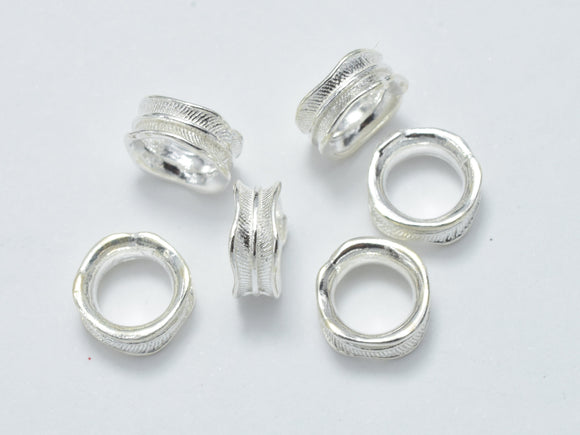 4pcs 925 Sterling Silver Beads, 7x3mm, Rondelle Spacer Beads, Big Hole Beads-BeadBasic