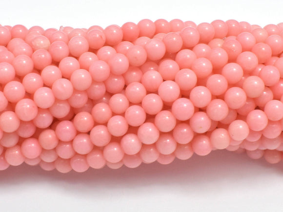 Pink Coral, Angel Skin Coral, 4mm (4.3mm) Round-BeadBasic