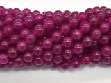 Jade - Fuchsia, 8mm Round Beads-BeadBasic
