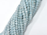 Genuine Aquamarine Beads, 4mm (4.7mm) Round beads-BeadBasic