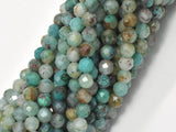 Natural Chrysocolla, 3.3-3.5mm Micro Faceted Round-BeadBasic