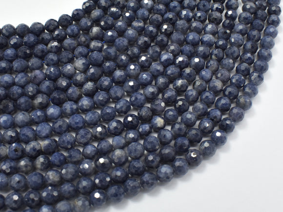 Blue Sapphire Beads, 4.5mm Faceted Round-BeadBasic