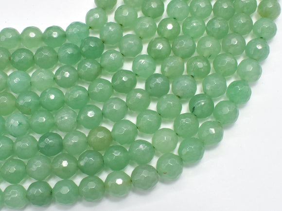 Green Aventurine Beads, 8mm Faceted Round Beads-BeadBasic