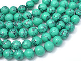 Howlite Turquoise Beads-Green, 12mm Round Beads-BeadBasic