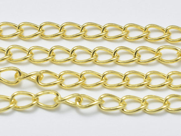 1foot 24K Gold Vermeil Curb Chain, 925 Sterling Silver Chain, Curb Chain, Jewelry Chain, 2x3mm-BeadBasic