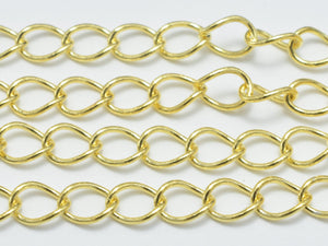 1foot 24K Gold Vermeil Curb Chain, 925 Sterling Silver Chain, Curb Chain, Jewelry Chain, 3x4mm-BeadBasic