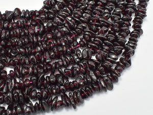 Red Garnet Beads, Pebble Chips, 4mm -7mm-BeadBasic