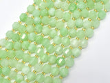 Green Quartz Beads, 8mm Faceted Prism Double Point Cut-BeadBasic