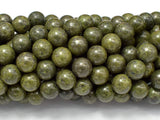 Epidote-Pyrite Inclusion, 8mm(8.3mm) Round beads-BeadBasic