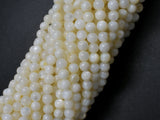 Mother of Pearl Beads, MOP, Creamy White, 4mm Round-BeadBasic