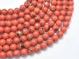 Shell Turquoise Howlite - Orange, 6mm (6.5mm)-BeadBasic