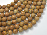 Wood Jasper Beads, Round, 10mm, 15.5 Inch-BeadBasic