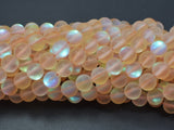 Matte Mystic Aura Quartz-Champagne, 8mm (8.5mm) Round-BeadBasic