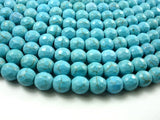 Turquoise Howlite, 8mm (7.5 mm) Faceted Round Beads-BeadBasic