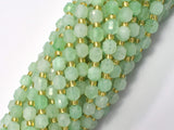 Green Quartz Beads, 6mm Faceted Prism Double Point Cut-BeadBasic