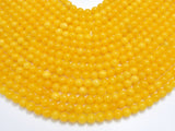 Jade - Yellow, 6mm, Round, 15 Inch-BeadBasic
