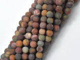 Matte Picasso Jasper Beads, 6mm, Round Beads-BeadBasic