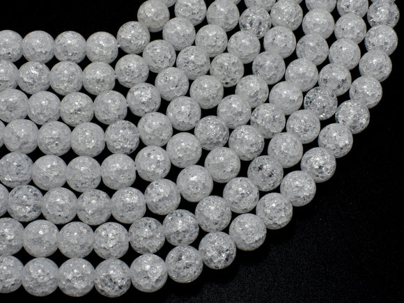 Crackle Clear Quartz Beads, 8mm Round Beads-BeadBasic