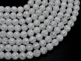 Crackle Clear Quartz Beads, 8mm Round Beads-BeadBasic