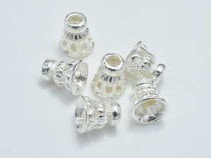 4pcs 925 Sterling Silver Bead Cone, Bead Cone Caps-BeadBasic