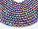 Lava-Rainbow Plated, 8mm (8.7mm) Round Beads-BeadBasic