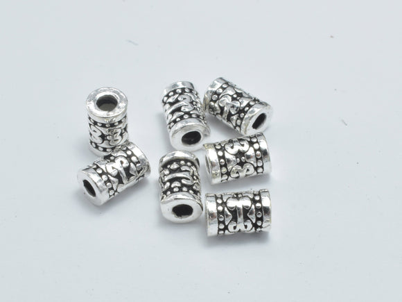 10pcs 925 Sterling Silver Beads-Antique Silver, 3x4.8mm Tube Beads-BeadBasic