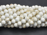 White Howlite, Round, 8mm, 15.5 Inch-BeadBasic