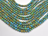 Turquoise Howlite-Blue & Green, 6mm Round Beads-BeadBasic