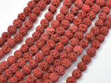 Red Lava Beads, Round, Approx 7mm-BeadBasic