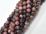 Rhodonite, Round beads, 8mm (8.5mm)-BeadBasic