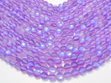 Matte Mystic Aura Quartz-Purple, 8mm (8.5mm) Round-BeadBasic