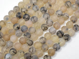 Matte Dragon Vein Agate Beads, Black & White, 8mm Round Beads-BeadBasic