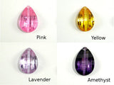 CZ beads, 12x18mm Faceted Wedged Drop-BeadBasic