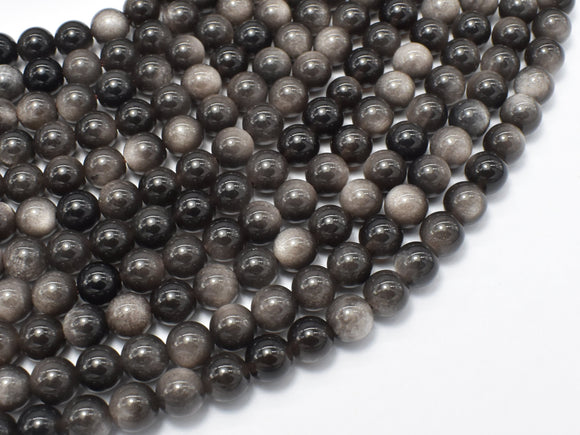 Silver Obsidian Beads, 6mm (6.3mm) Round-BeadBasic