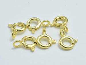 10pcs 24K Gold Vermeil Spring Ring Clasp, 925 Sterling Silver Clasp, 5.5mm Round-BeadBasic