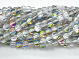 Mystic Aura Quartz-Silver, Rainbow, 6mm Round Beads-BeadBasic