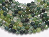 Moss Agate Beads, 3.6mm Micro Faceted Round-BeadBasic