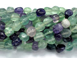 Fluorite Beads, Approx 8x10mm Nugget Beads, 15.5 Inch-BeadBasic