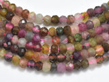 Watermelon Tourmaline Beads, 2x3mm Micro Faceted Rondelle-BeadBasic