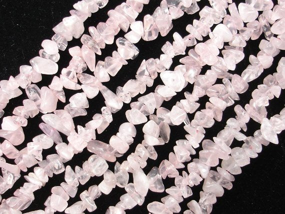Rose Quartz Beads, Chips Beads, Approx. (4-10) mm, 32 Inch-BeadBasic