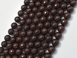 Jade Beads, Coffee, 8mm Faceted Round, 14.5 Inch-BeadBasic