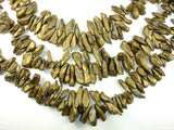 Coated Quartz Beads, Mystic Gold, Pointed Stick, Top Drilled, (8-12)mm x (12-32)mm-BeadBasic