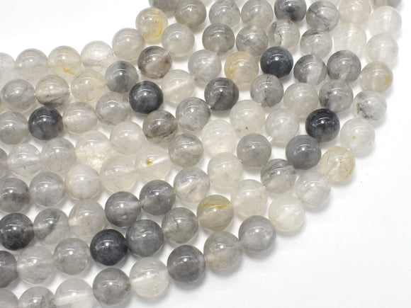 Gray Quartz Beads, Round, 8mm-BeadBasic