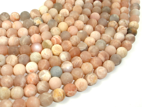Matte Sunstone Beads, 8mm Round Beads-BeadBasic