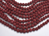 Red Lava Beads, 8mm Round Beads-BeadBasic